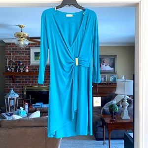 Turquoise wrap dress